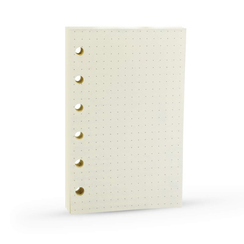 Harphia 6 Holes Binder Planner Refill with 4 Basic Designs, A7 Notebook Refill, 100gsm, Dot, Grid, Line, Blank Paper,4.84 x 3.23'', 80 sheets/160 Pages, Harphia - Image 5