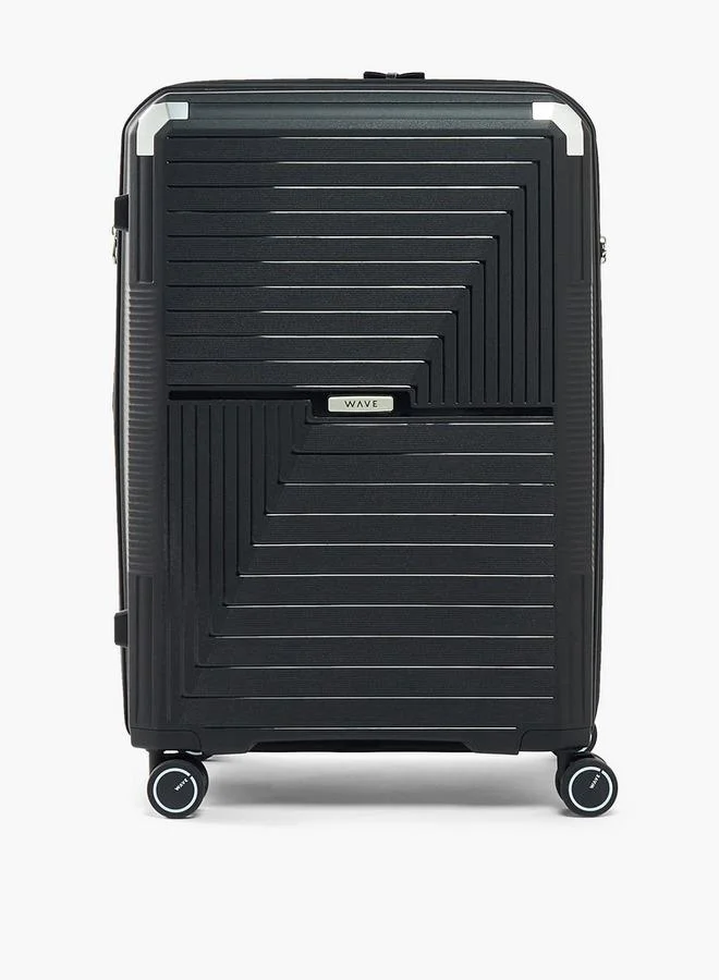 Wave Textured Hardcase Luggage Trolley With Retractable Handle - 28 Inches Check-In Bag