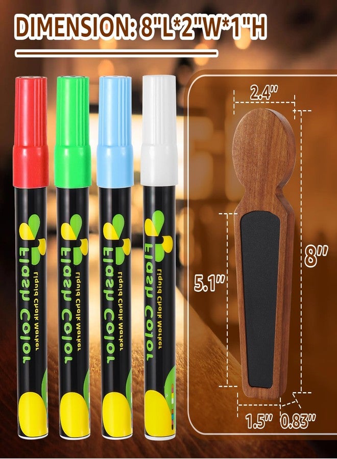 WELLBOM ٤ قطع من مقابض صنبور البيرة الخشبية، مقابض صنبور برميل البيرة، مقاس ٣/٨ بوصة - ١٦ UNC، مقابض صنبور من خشب الأبنوس، مقابض صنبور برميل البيرة، مع ٤ أقلام تحديد طباشيرية - Image 4