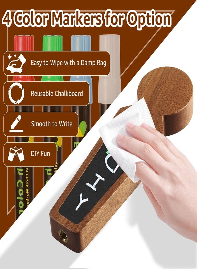 WELLBOM ٤ قطع من مقابض صنبور البيرة الخشبية، مقابض صنبور برميل البيرة، مقاس ٣/٨ بوصة - ١٦ UNC، مقابض صنبور من خشب الأبنوس، مقابض صنبور برميل البيرة، مع ٤ أقلام تحديد طباشيرية - Image 3