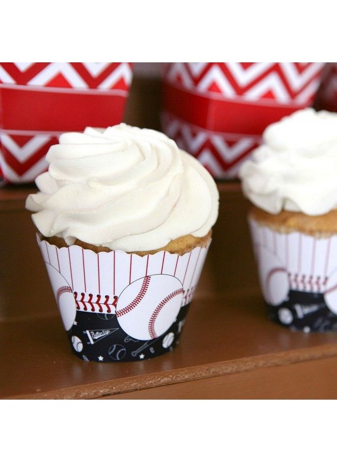 Big Dot of Happiness Batter Up Baseball Baby Shower Or Birthday Party Decorations Party Cupcake Wrappers Set Of 12  - Image 5