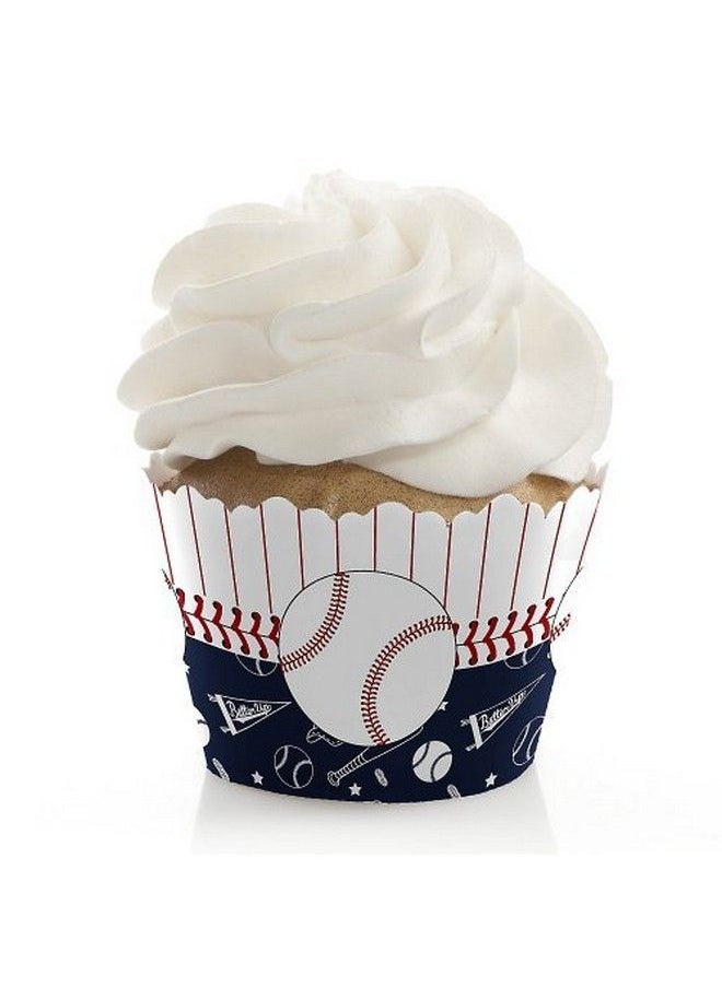 Big Dot of Happiness Batter Up Baseball Baby Shower Or Birthday Party Decorations Party Cupcake Wrappers Set Of 12  - Image 2