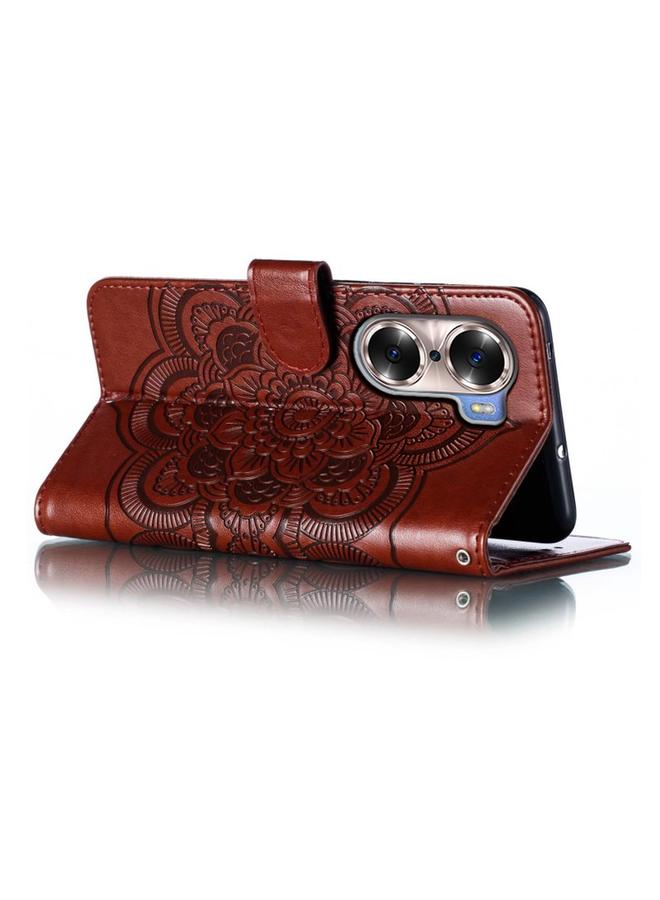 S-TOP Case For Honor 60 Sun Mandala Embossing Pattern Phone Leather Case - Image 5