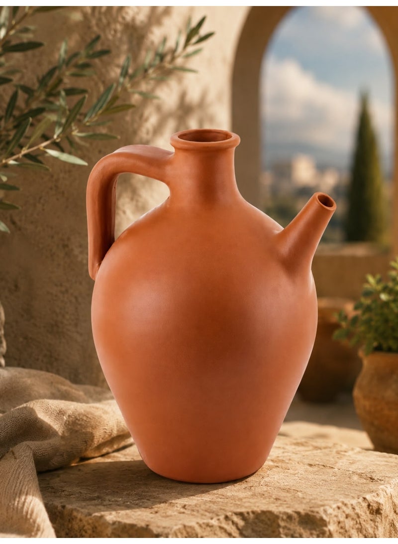 Elizi Ã‡Ã¶mlekleri Handmade Clay Pitcher with Handle & Spout - Medium Size - Image 1