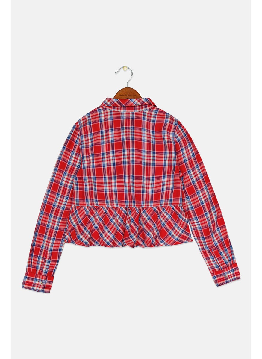 Kids Girl Plaid Long Sleeve Casual Shirt, Red Combo - pzsku/Z1EA14F9299AAF569C4D1Z/45/_/1737642057/25d4295d-a0e8-429e-8946-73ca0868a3c9