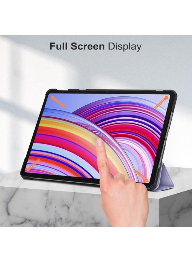Tablet Cover Case with Pencil Holder, Soft TPU Back Trifold Stand Protective Smart Cover Flip, Auto Wake&Sleep For Xiaomi Redmi Pad Pro 12.1 Inch 2024 (Lavender) - Image 4
