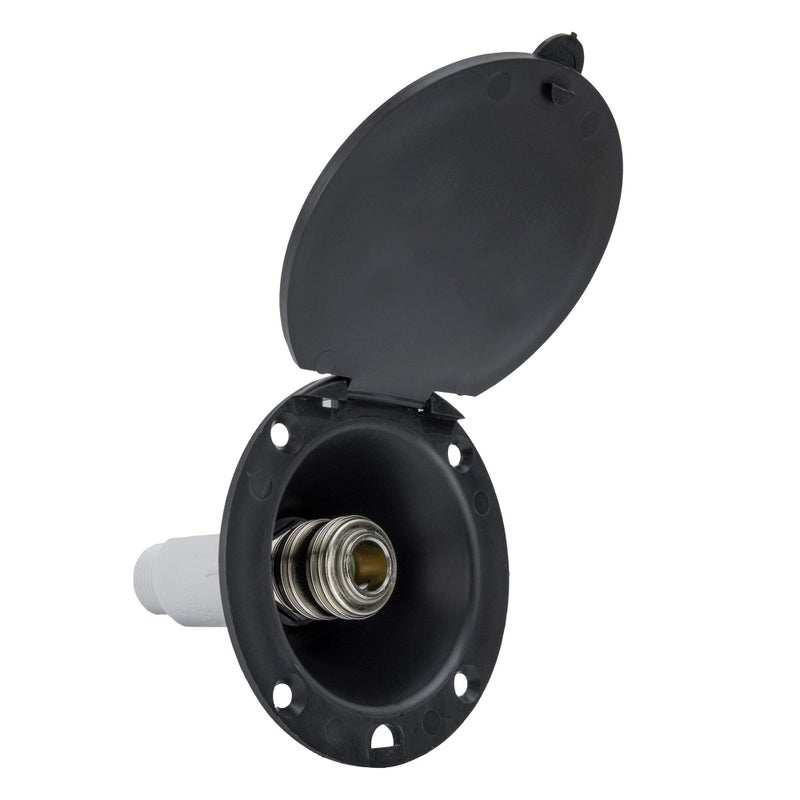 RecPro RV Exterior Spray Port HookUp Connector Optional Hose with Sprayer or Quick Connector RV Exterior Shower Port Black Port Only