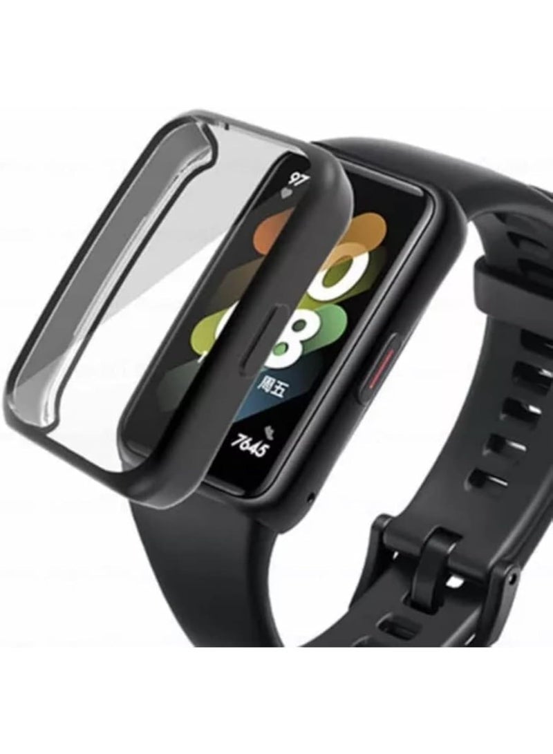 ten.tech Cases Compatible with Huawei Honor Band 6-Band 7 Smartwatch Men Women Watch Case Soft TPU Shockproof Bumper Cover Screen Protector Case for Honor Band 6 Accessories (Black) - Image 2