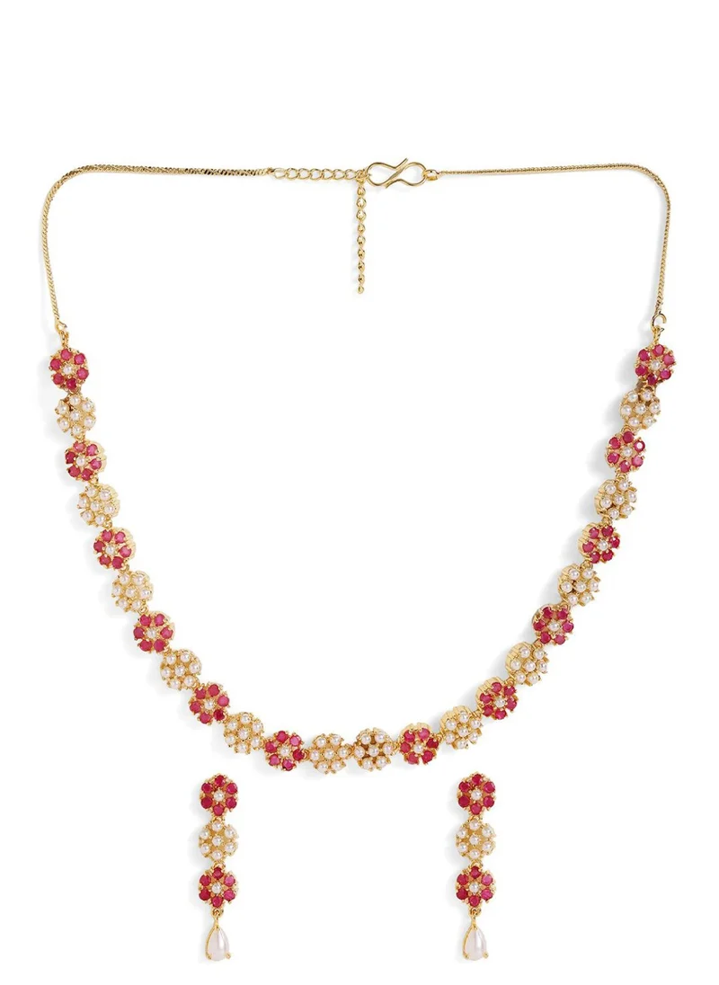 Priyaasi Stone Studded  Pearl Beaded Jewellery Set