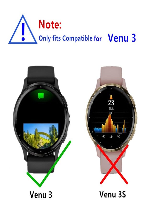 MIHENCE Compatible for Garmin Venu 3 Screen Protector, 3D Full Screen Coverage Case Curved Edge TPU Protective Film for Venu 3 45mm Smartwatch (3 PCS) - Image 2