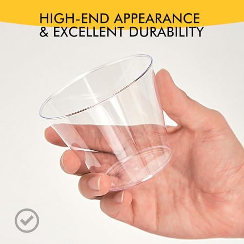 RACETOP 200 Pack 9 oz Clear Plastic Cups for Party, Disposable Clear Cup, Disposable Cups, Wine Glasses Cups, Plastic Cocktail Glasses - Image 3