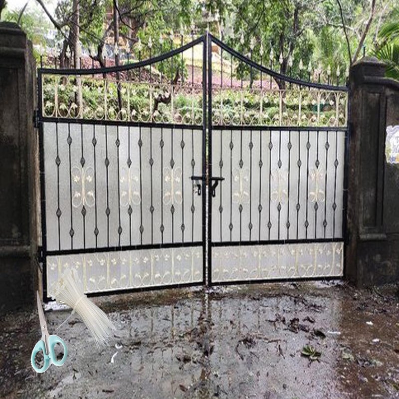 SAI PRASEEDA UV Resistant 3 X 10 Feet PVC Gate Sheet_Grill Sheet_Gate Covering Sheet_Balcony Saftey Sheet_Privacy Sheet_White Color_with 1 Scissor_50 Tags SPGST23 - Image 1