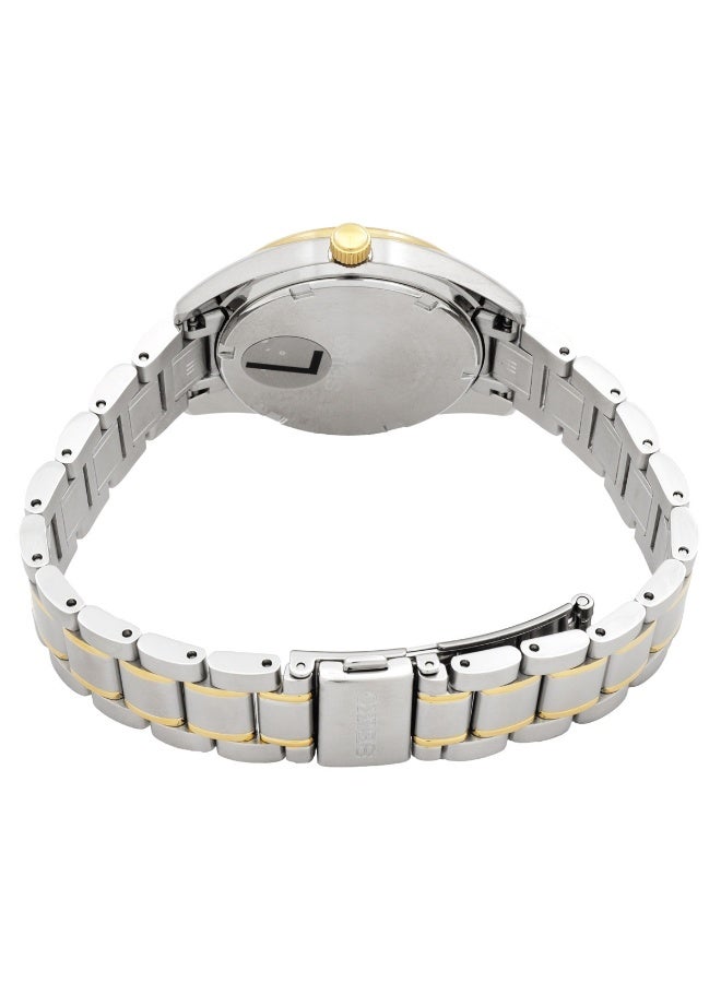 سيكو Classic Women’s Watch SUR582P1, 32 mm Silver Sunray Dial, Two-Tone Stainless Steel Case & Bracelet, 100 m WR - Image 3