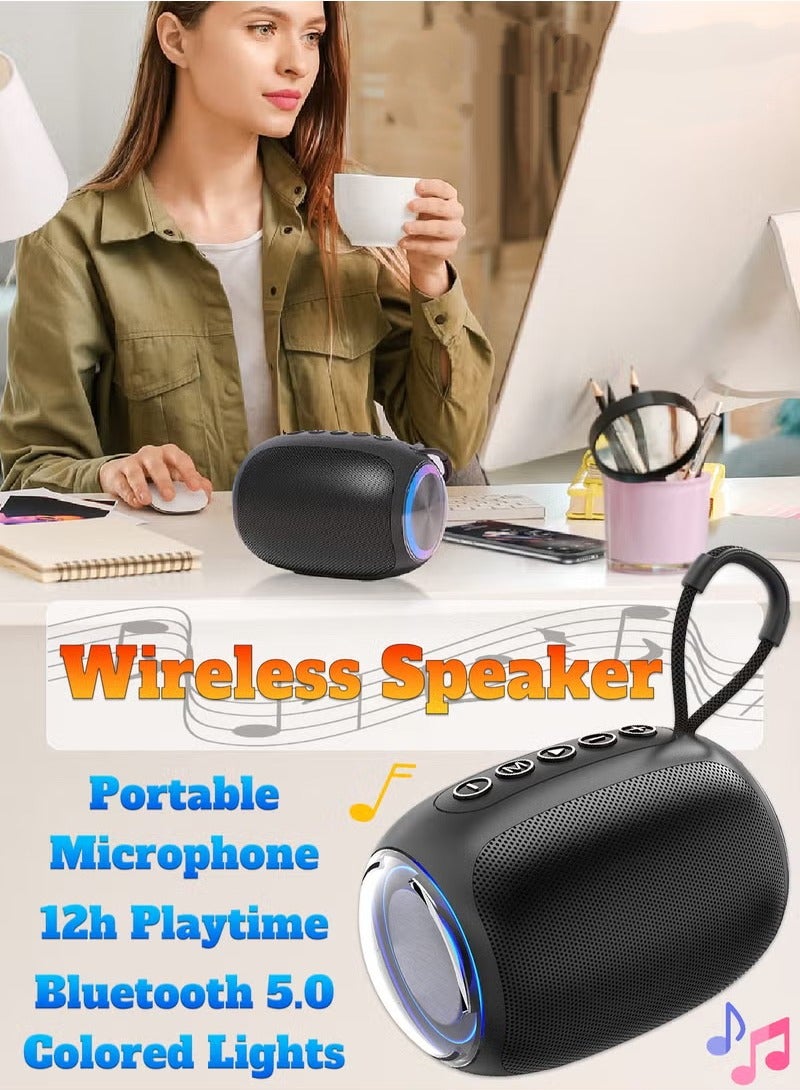 Portable Mini Speaker - Wireless Bluetooth Speaker - with 1200mAh battery - RGB light - TWS stereo sound - built-in microphone - supports TF card and USB drive  - Image 1