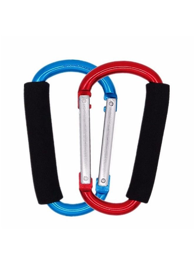 YOTOM - Stroller Hooks 2 Pack 5.4" Aluminum Steel Large Carabiner Stroller Organizer Hook Clips For Hanging Diaper Bags - Image 1