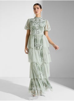 Maya Premium Embellished Tiered Skirt Maxi Dress  - Image 4