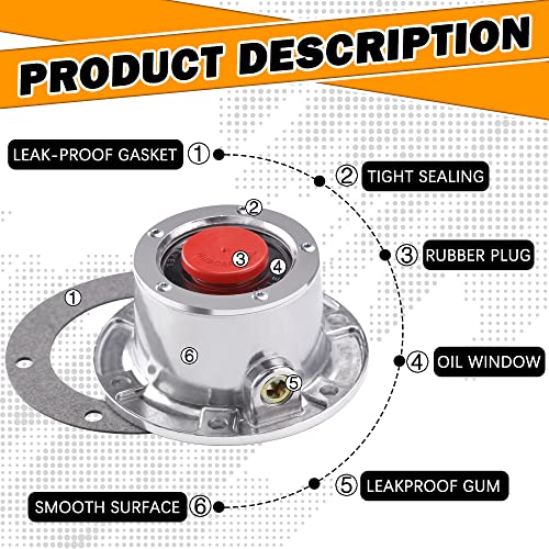 Ailbiuko 3434024 Trailer Hub Caps Compatible with Stemco3434024 Aluminum Hub Cap for Trailer Axle with Extra 2 Rubber Plugs and GasketsPack of 2 - Image 3