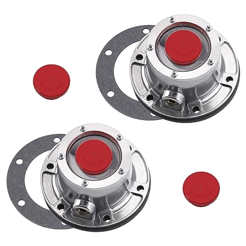 Ailbiuko 3434024 Trailer Hub Caps Compatible with Stemco3434024 Aluminum Hub Cap for Trailer Axle with Extra 2 Rubber Plugs and GasketsPack of 2 - Image 1
