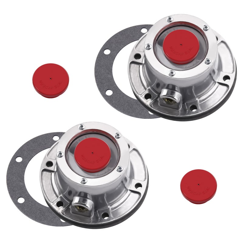 Ailbiuko 3434024 Trailer Hub Caps Compatible with Stemco3434024 Aluminum Hub Cap for Trailer Axle with Extra 2 Rubber Plugs and GasketsPack of 2 - Image 2