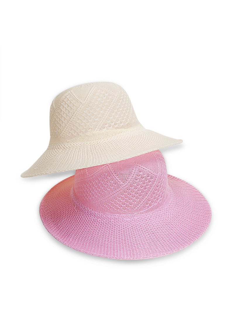 Generic - Hot Selling Farmer Straw Hat Woven Straw Hat Breathable Foldable Fisherman Hat Sun Hat Embryonic Lafite Straw Hat for Men and Women SummerPink. Pink. - Image 1