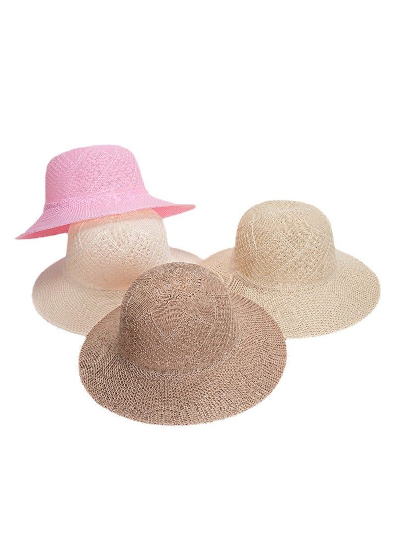 Generic - Hot Selling Farmer Straw Hat Woven Straw Hat Breathable Foldable Fisherman Hat Sun Hat Embryonic Lafite Straw Hat for Men and Women SummerPink. Pink. - Image 1