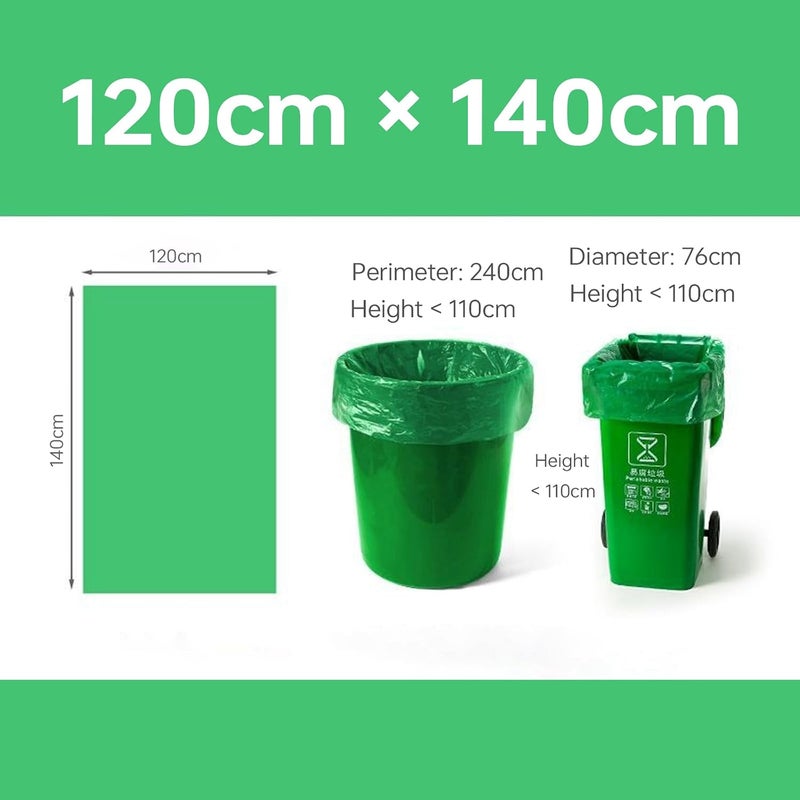 Maykela Extra Large Trash Bag 10Pcs Garbage Bag Large Trash Bags,120 * 140cm Green Plastic Garbage Bag,Can Liners for Contractor, Lawn and Leaf,Outdoor,Construction (Green-10 Pack) - Image 2