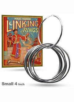 MAGIC MAKERS Linking Rings Small 4 Inch Set Of 8 Rings With Online Learning  - Image 1