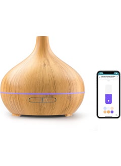 meross Meross Smart WiFi Wireless Essential Oil Aromatherapy Ultrasonic Diffuser & Cool Mist Humidifier with Apple HomeKit & Alexa: Voice & APP Control, Schedule, Timer, RGB Light,Yellow Wood Grain 