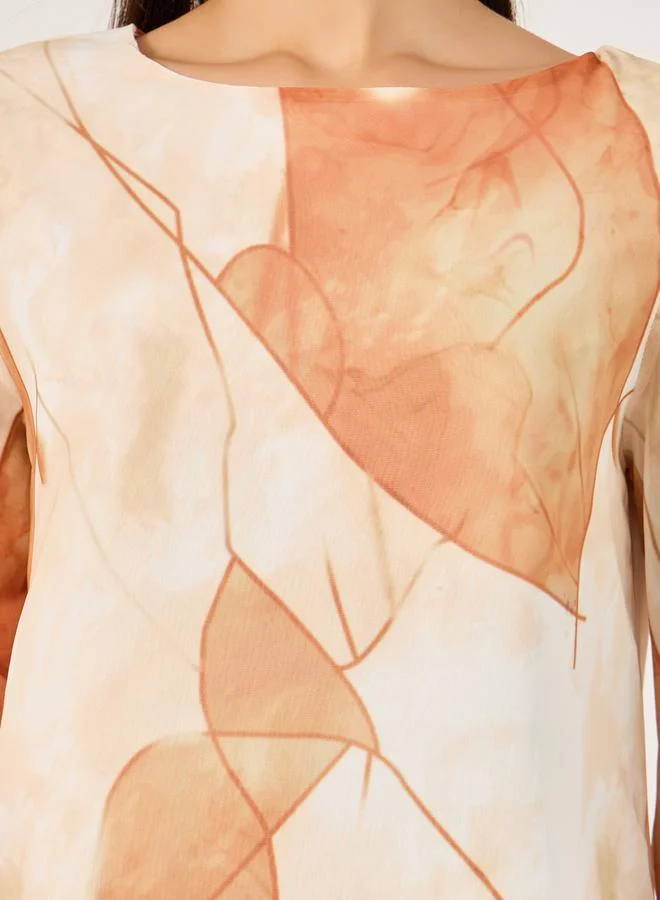 Take Two Maxi Jalabiya with Leaf Print by Styli