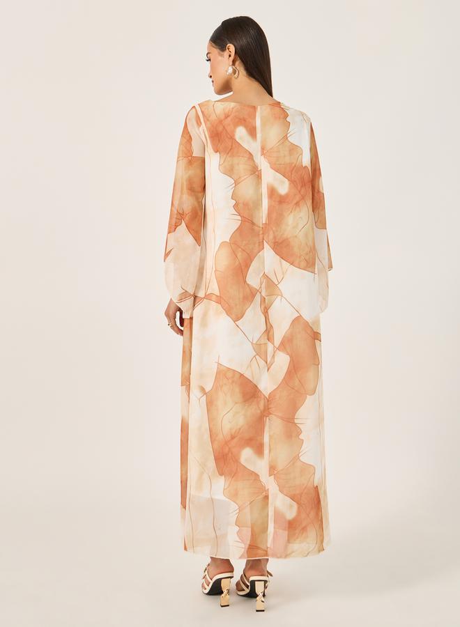 تايك تو جلابية ماكسي بطبعة أوراق شجر من ستايلي - Image 5