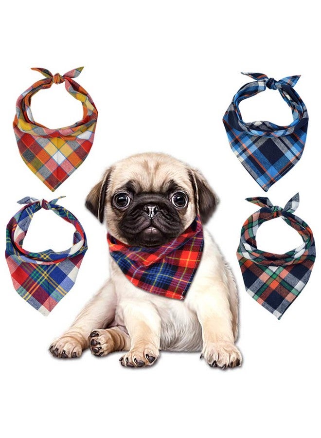 Tayfremn 15pcs Dog Bandanas, Dog Scarf Kerchief Dog Bibs Washable Girl Boy Dog Bandanas Set Cotton Checkered Pet Dog Bandanas Outdoor Dog Fall Bandanas Accessories for Small Dogs Cat Pet - Image 2
