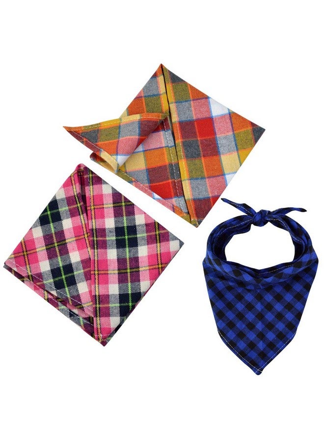 Tayfremn 15pcs Dog Bandanas, Dog Scarf Kerchief Dog Bibs Washable Girl Boy Dog Bandanas Set Cotton Checkered Pet Dog Bandanas Outdoor Dog Fall Bandanas Accessories for Small Dogs Cat Pet - Image 5