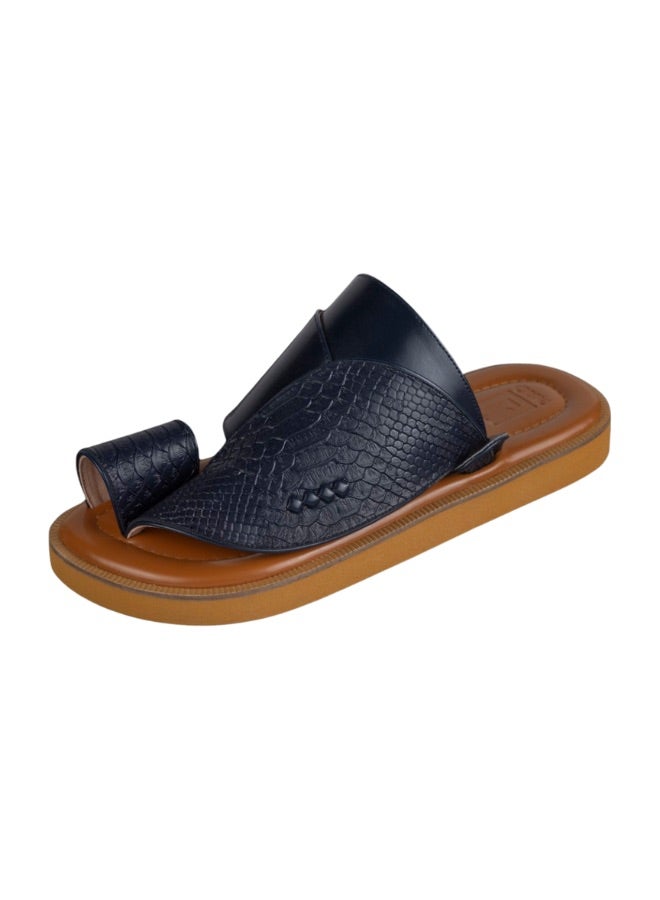 NAD Arabic sandals with ostrich leg pattern, navy blue - Image 1