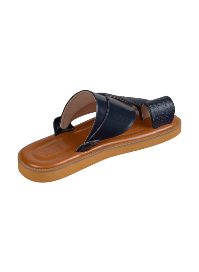 NAD Arabic sandals with ostrich leg pattern, navy blue - Image 2