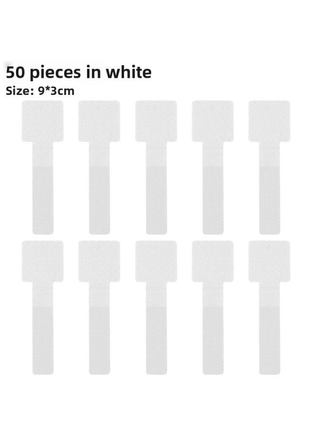 Fixed Wire With Electric Holder Data Cable Wire Data Harness Magic Walking Storage Artifact Wire Network Sticker Wire Electrical-Color:50 Pieces In White, Strong Adhesive Backing, Compensation Guaranteed