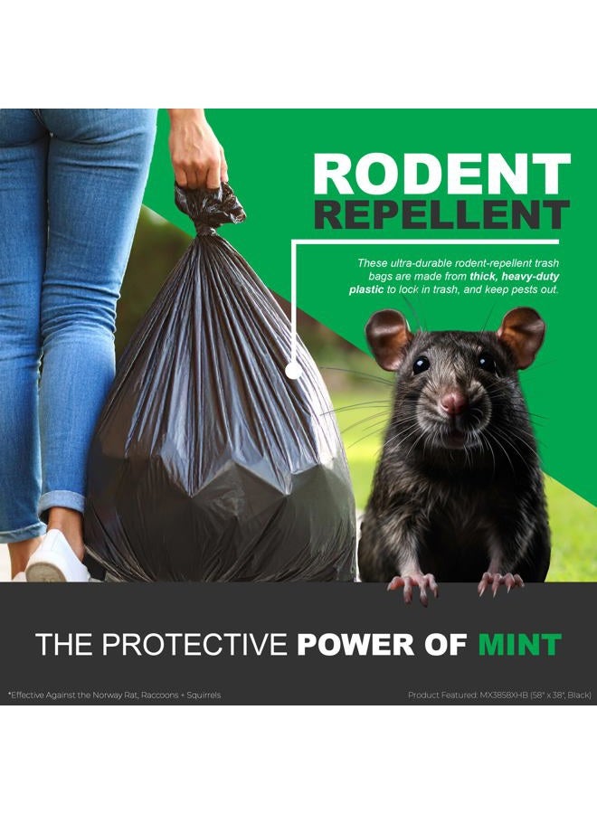 Mint-X Rodent Repellent Trash Bags, 1.3 Mil, Flat Seal, 46" Height x 33" Length, Black (Pack of 100) - MX3346XHB - Image 5