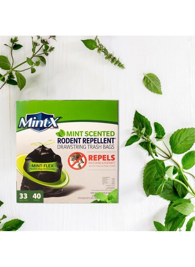 Mint-X Rodent Repellent Trash Bags, 1.3 Mil, Flat Seal, 46" Height x 33" Length, Black (Pack of 100) - MX3346XHB - Image 4