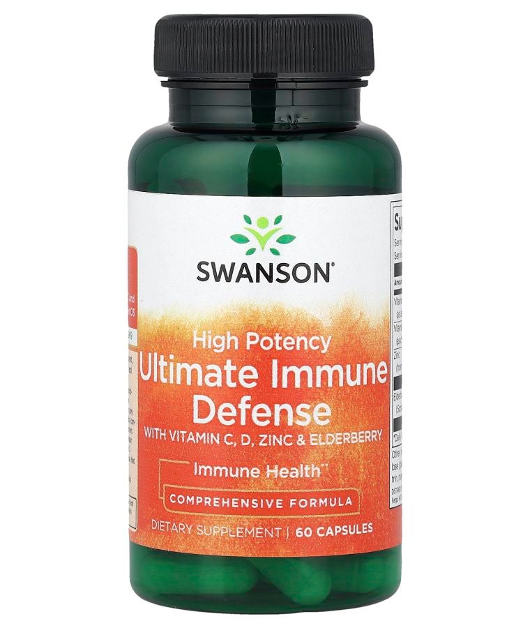 High Potency Ultimate Immune Defense with Vitamin C D Zinc & Elderberry 60 Capsules