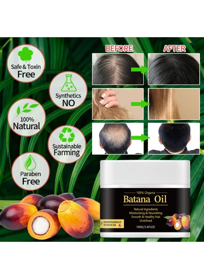 SYOSI زيت شعر باتانا لنمو الشعر، سيروم شعر خام، يعزز نمو الشعر الطبيعي، يمنع تساقط الشعر وتقصفه، شعر كثيف، يصلح الشعر التالف، زيوت علاج شعر باتانا 100% عضوية للرجال والنساء - Image 5