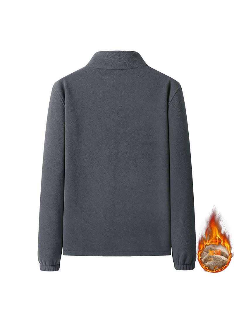Generic - New Mens Fleece Jacket Warm Sherpa-Lined Zip Hoodie Dark blue - Image 1