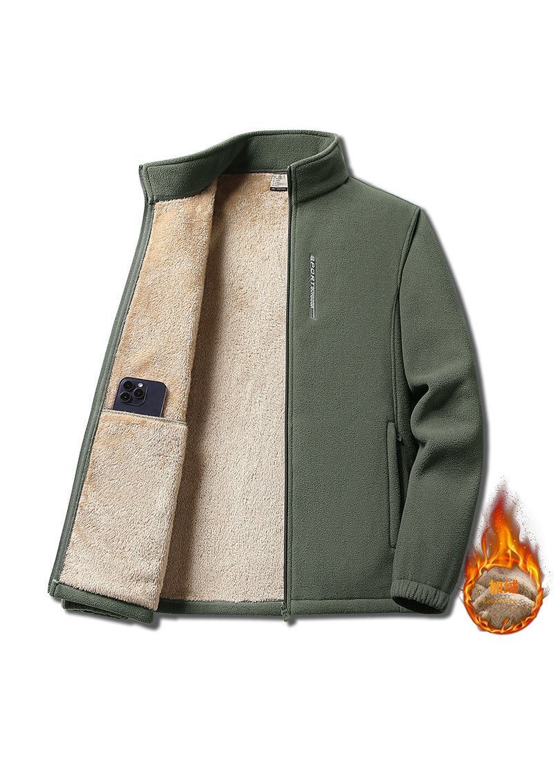 Generic - New Mens Fleece Jacket Warm Sherpa-Lined Zip Hoodie Dark blue - Image 1