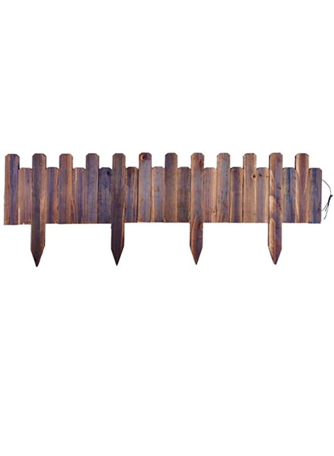 LINGWEI Wood Garden Edging Border Wooden Fence Landscape Edging Flexible Carbonized Decorative Garden Fence - Image 2