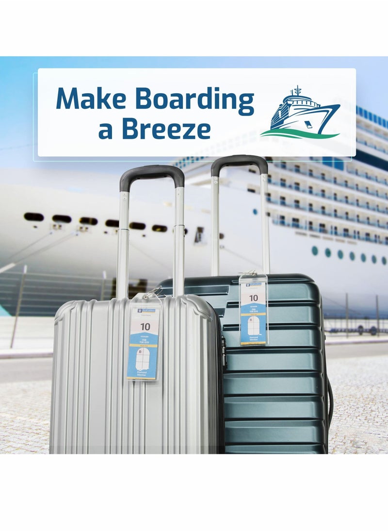 Excefore - Cruise Luggage Tag, ID Badge with Zip Seal & Steel Loops for Royal Caribbean & Celebrity Cruise, Clear Cruise Luggage Tags - Image 1