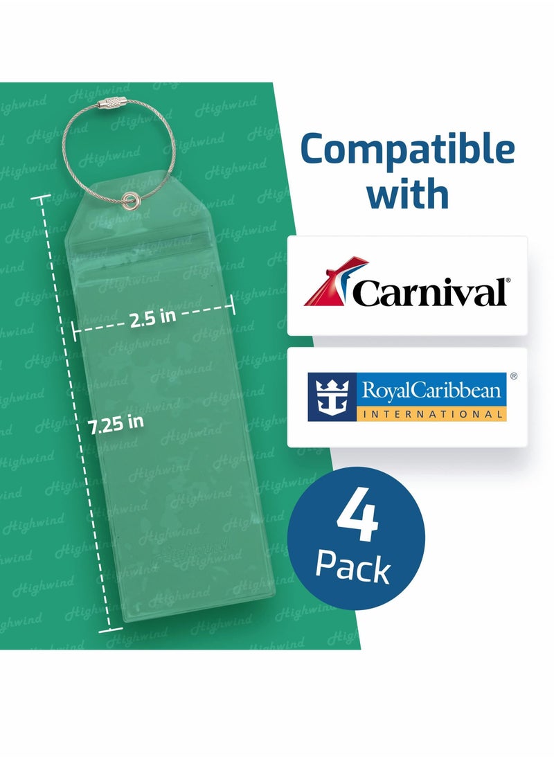Excefore - Cruise Luggage Tag, ID Badge with Zip Seal & Steel Loops for Royal Caribbean & Celebrity Cruise, Clear Cruise Luggage Tags - Image 1