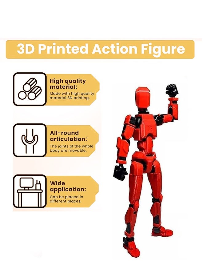 【4 قطع】(تم التجميع) مجموعة مجسمات الحركة T13، مجسم روبوت متحرك مطبوع ثلاثي الأبعاد روبو 13 مفصلي، دمية لهواة الجمع وديكورات سطح المكتب، أصفر وأحمر وأبيض وأزرق - Image 4