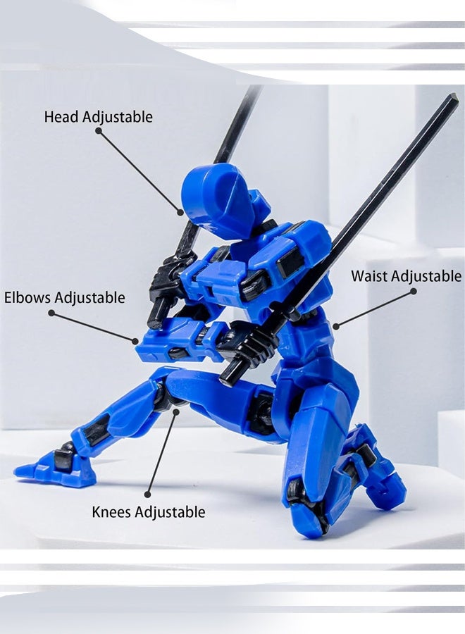 【4 قطع】(تم التجميع) مجموعة مجسمات الحركة T13، مجسم روبوت متحرك مطبوع ثلاثي الأبعاد روبو 13 مفصلي، دمية لهواة الجمع وديكورات سطح المكتب، أصفر وأحمر وأبيض وأزرق - Image 2