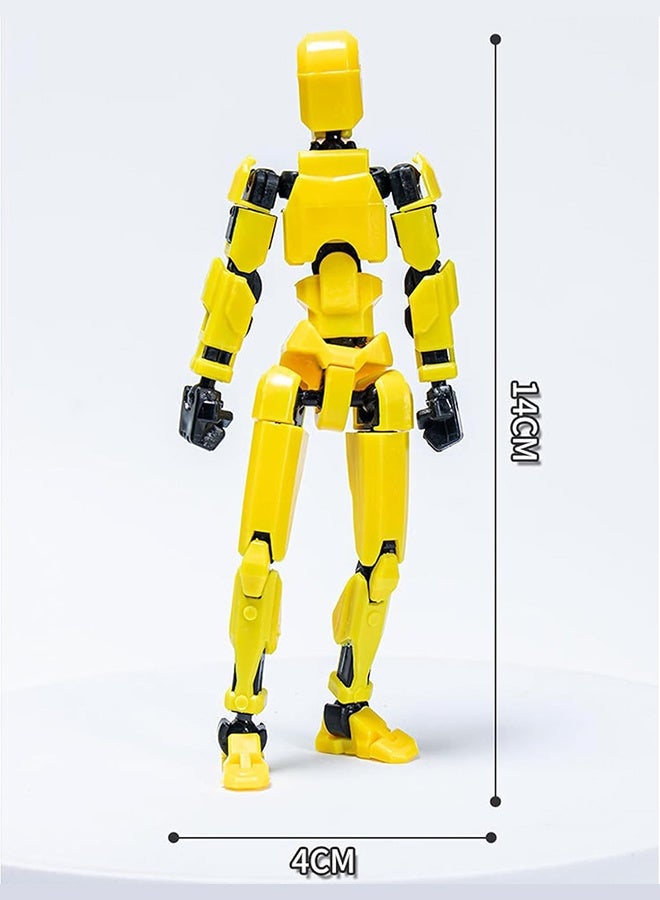 【4 قطع】(تم التجميع) مجموعة مجسمات الحركة T13، مجسم روبوت متحرك مطبوع ثلاثي الأبعاد روبو 13 مفصلي، دمية لهواة الجمع وديكورات سطح المكتب، أصفر وأحمر وأبيض وأزرق - Image 3