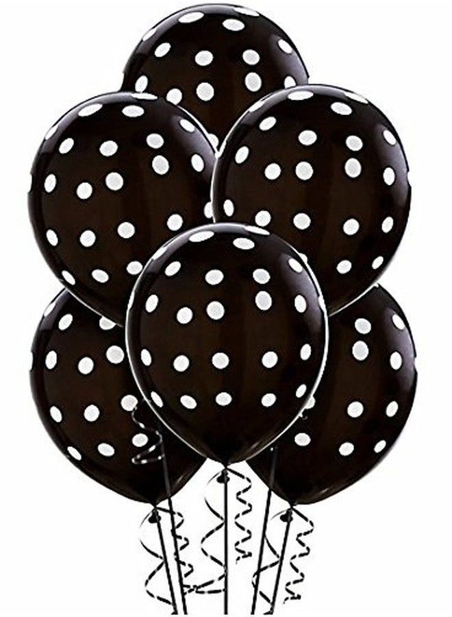 HK Balloons Polka Dot Birthday Party Balloons (Black)- Pack of 25 - Image 1