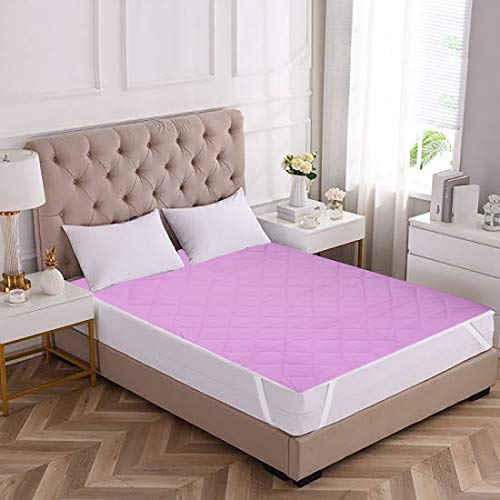 RRC Waterproof Polycotton Quilted Mattress Protector Breathable Hypoallergenic Noiseless Ultra Soft 60x78 inch Mattress Protector- with Elastic Bands - Image 1