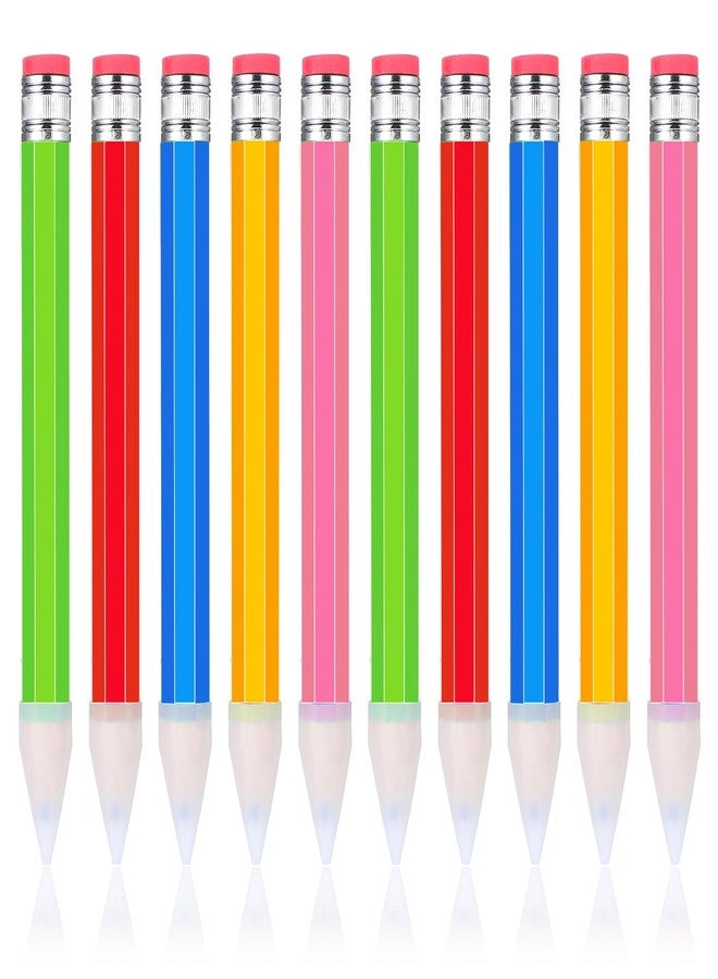 WLLHYF 10 Pcs Wooden Jumbo Pencils for Prop, 14 Inch Large Pencil Halloween Funny Big Pencil with Cap Novelty - Image 1